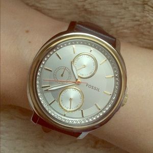 🌸Fossil Two Tone Gold & Silver Diamond  Watch